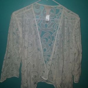 White mesh cardigan